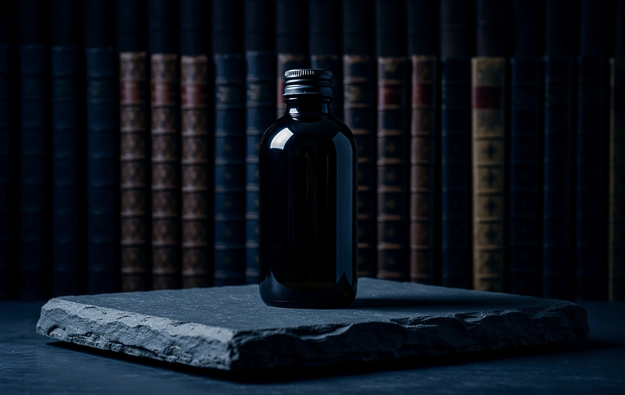 Premium wellness container on stone surface